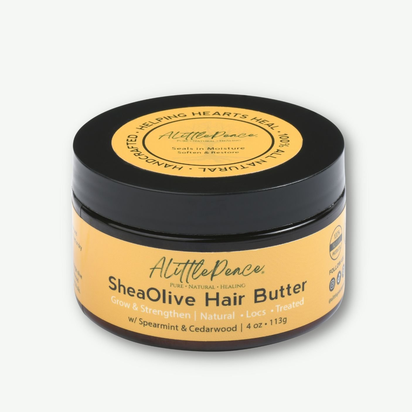 SheaOlive Hair Butter w/Spearmint & Cedarwood 4oz - ALittlePeace