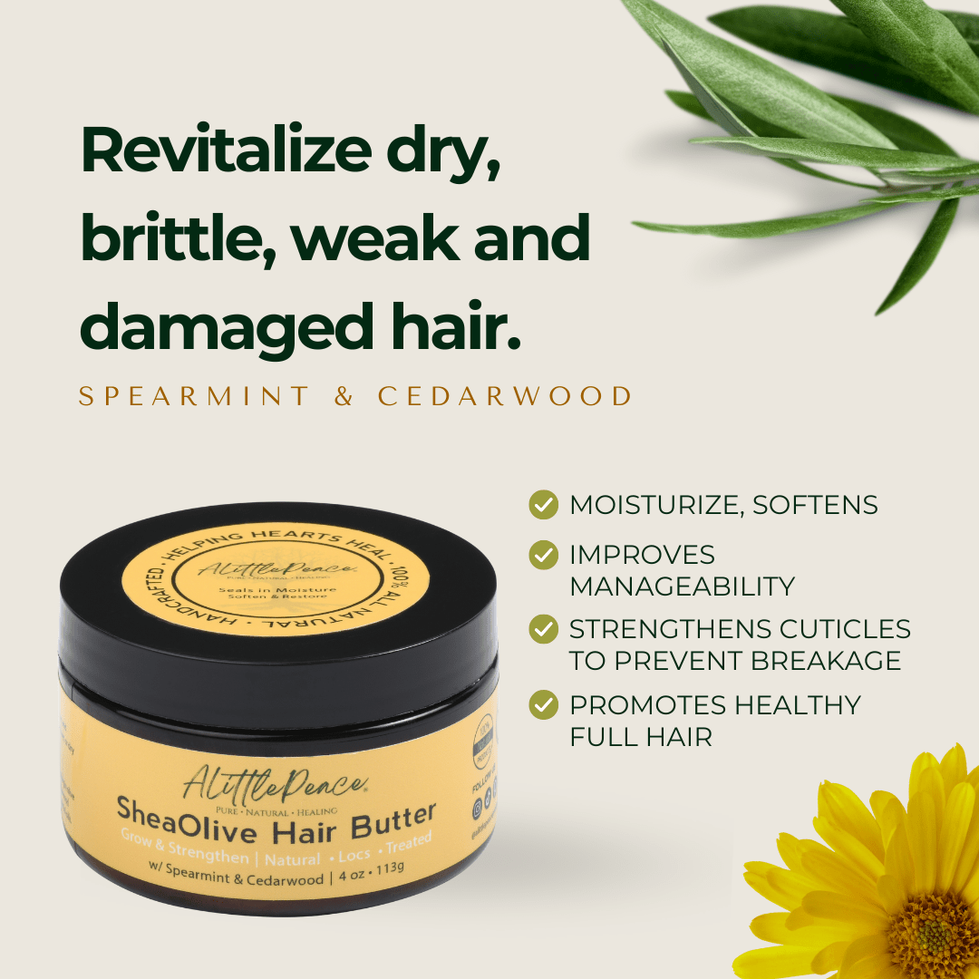 SheaOlive Hair Butter w/Spearmint &amp; Cedarwood - ALittlePeace 