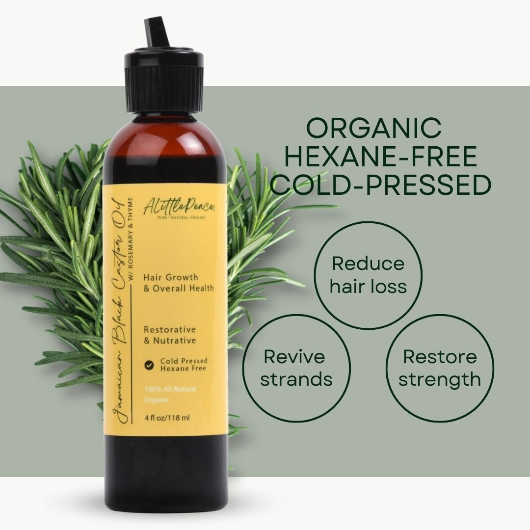 Organic Jamaican Black Castor Oil w/Rosemary &amp; Thyme 4oz - ALittlePeace 