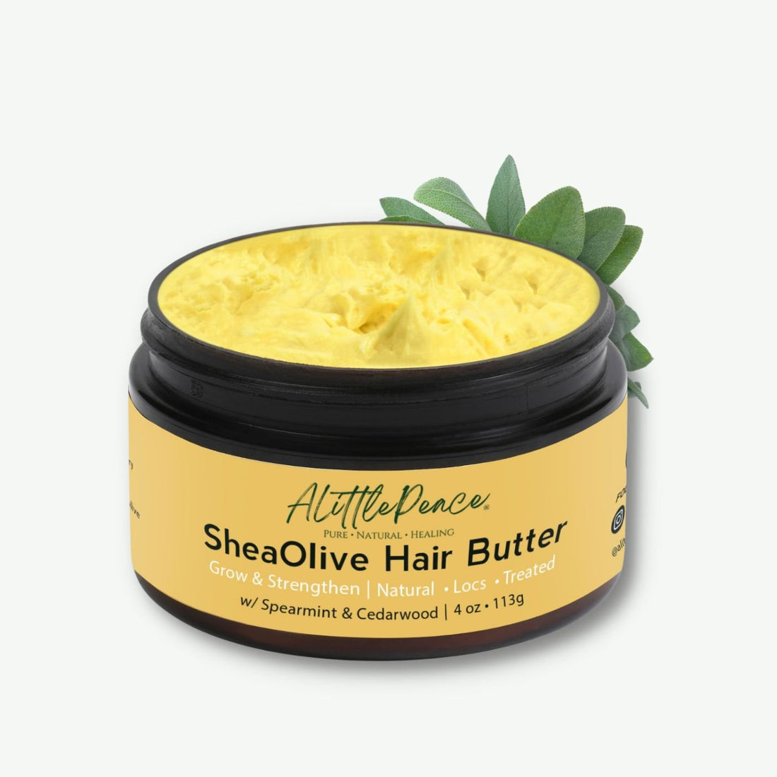 SheaOlive Hair Butter w/Spearmint & Cedarwood 4oz - ALittlePeace